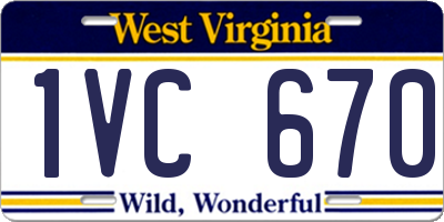 WV license plate 1VC670