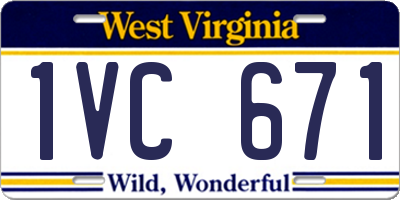 WV license plate 1VC671