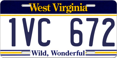 WV license plate 1VC672