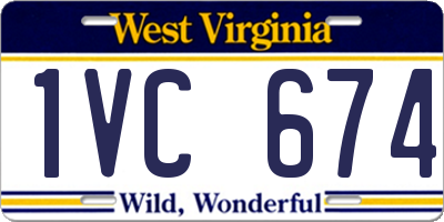 WV license plate 1VC674