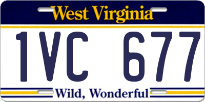 WV license plate 1VC677
