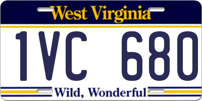 WV license plate 1VC680