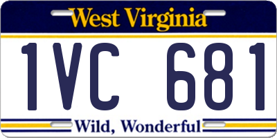WV license plate 1VC681