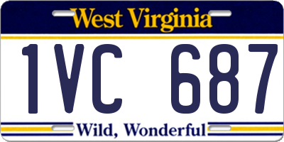 WV license plate 1VC687