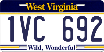 WV license plate 1VC692