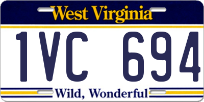 WV license plate 1VC694