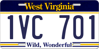 WV license plate 1VC701