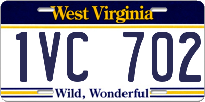 WV license plate 1VC702
