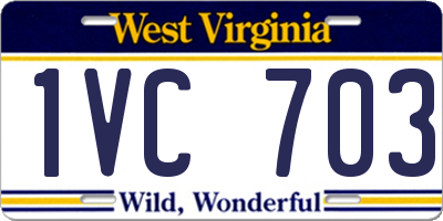 WV license plate 1VC703