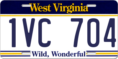 WV license plate 1VC704