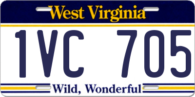 WV license plate 1VC705