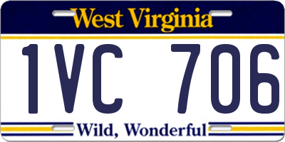 WV license plate 1VC706