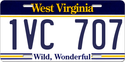 WV license plate 1VC707