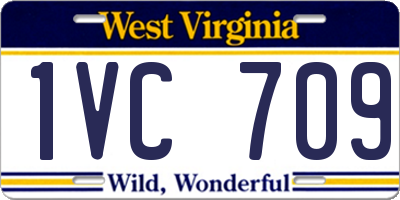 WV license plate 1VC709