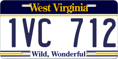 WV license plate 1VC712