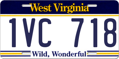 WV license plate 1VC718