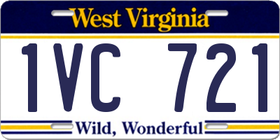 WV license plate 1VC721