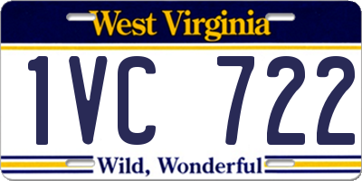 WV license plate 1VC722