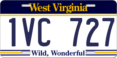 WV license plate 1VC727