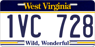 WV license plate 1VC728