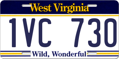 WV license plate 1VC730