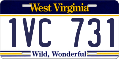 WV license plate 1VC731