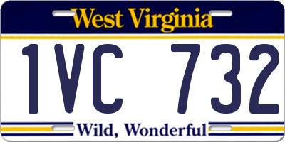 WV license plate 1VC732