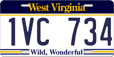 WV license plate 1VC734