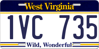 WV license plate 1VC735