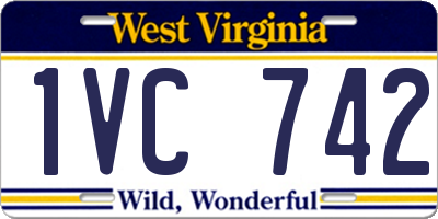 WV license plate 1VC742