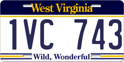 WV license plate 1VC743
