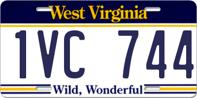WV license plate 1VC744