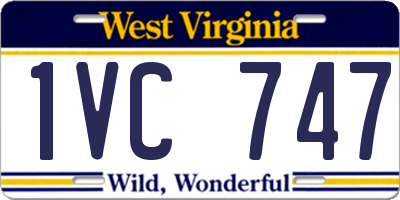 WV license plate 1VC747