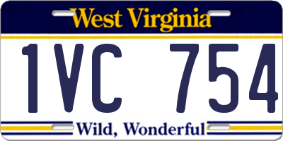 WV license plate 1VC754