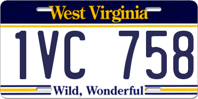 WV license plate 1VC758