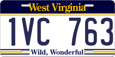 WV license plate 1VC763