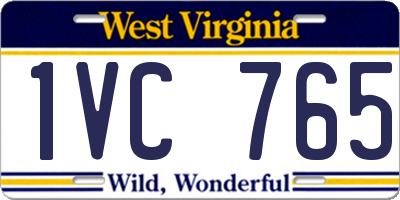 WV license plate 1VC765