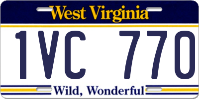 WV license plate 1VC770