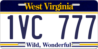 WV license plate 1VC777