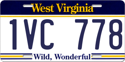 WV license plate 1VC778