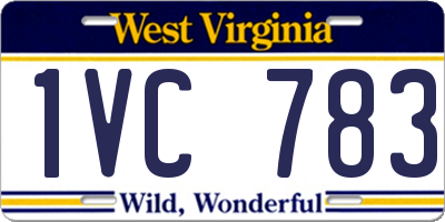 WV license plate 1VC783