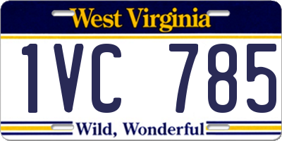 WV license plate 1VC785