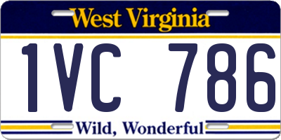WV license plate 1VC786
