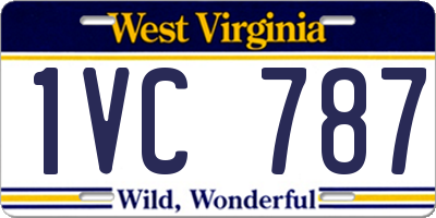 WV license plate 1VC787