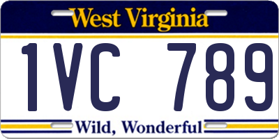 WV license plate 1VC789