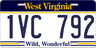 WV license plate 1VC792