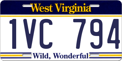 WV license plate 1VC794