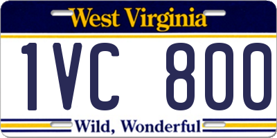 WV license plate 1VC800