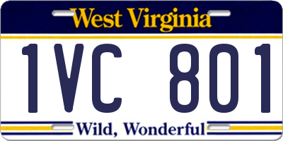 WV license plate 1VC801