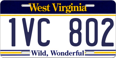 WV license plate 1VC802